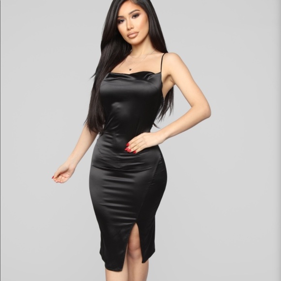black midi dress fashion nova